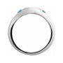Sapphire Row Engravable Natural Gemstone Accented Signet Ring - Blue Zircon, 14K White Gold (view 2)