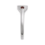 Sapphire Row Engravable Natural Gemstone Accented Signet Ring - Mozambique Garnet, Platinum (view 3)