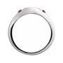 Sapphire Row Engravable Natural Gemstone Accented Signet Ring - Amethyst, Platinum (view 2)