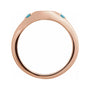 Sapphire Row Engravable Natural Gemstone Accented Signet Ring - Blue Zircon, 14K Rose Gold (view 2)