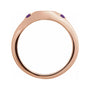 Sapphire Row Engravable Natural Gemstone Accented Signet Ring - Amethyst, 14K Rose Gold (view 2)