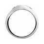 Sapphire Row Engravable Natural Gemstone Accented Signet Ring - Peridot, Platinum (view 2)