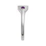 Sapphire Row Engravable Natural Gemstone Accented Signet Ring - Amethyst, 14K White Gold (view 3)