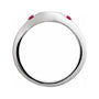 Sapphire Row Engravable Natural Gemstone Accented Signet Ring - Ruby, Platinum (view 2)