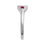 Sapphire Row Engravable Lab-Grown Gemstone Accented Signet Ring - Ruby, 14K White Gold (view 3)