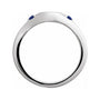 Sapphire Row Engravable Lab-Grown Gemstone Accented Signet Ring - Blue Sapphire, 14K White Gold (view 2)