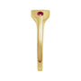 Sapphire Row Engravable Lab-Grown Gemstone Accented Signet Ring - Ruby, 14K Yellow Gold (view 3)