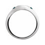 Sapphire Row Engravable Lab-Grown Gemstone Accented Signet Ring - Alexandrite, 14K White Gold (view 2)