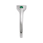 Sapphire Row Engravable Lab-Grown Gemstone Accented Signet Ring - Emerald, 14K White Gold (view 3)