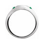 Sapphire Row Engravable Lab-Grown Gemstone Accented Signet Ring - Emerald, Platinum (view 2)