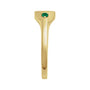 Sapphire Row Engravable Lab-Grown Gemstone Accented Signet Ring - Emerald, 14K Yellow Gold (view 3)