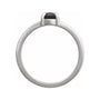 Sapphire Row Natural Gemstone Claw-Prong Cabochon Ring - Onyx, Platinum, Oval 7 × 5 mm (view 2)