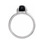 Sapphire Row Natural Gemstone Claw-Prong Cabochon Ring - Onyx, 14K White Gold (view 2)