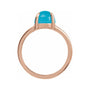 Sapphire Row Natural Gemstone Claw-Prong Cabochon Ring - Turquoise, 14K Rose Gold, Round 6 mm (view 2)