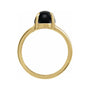 Sapphire Row Natural Gemstone Claw-Prong Cabochon Ring - Onyx, 14K Yellow Gold (view 2)