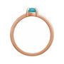 Sapphire Row Natural Gemstone Claw-Prong Cabochon Ring - Turquoise, 14K Rose Gold, Oval 7 × 5 mm (view 2)