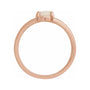 Sapphire Row Natural Gemstone Claw-Prong Cabochon Ring - White Opal, 14K Rose Gold, Round 6 mm (view 2)