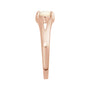 Sapphire Row Natural Gemstone Claw-Prong Cabochon Ring - White Opal, 14K Rose Gold, Round 6 mm (view 3)