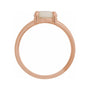 Sapphire Row Natural Gemstone Claw-Prong Cabochon Ring - White Opal, 14K Rose Gold, Round 8 mm (view 2)
