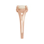 Sapphire Row Natural Gemstone Claw-Prong Cabochon Ring - White Opal, 14K Rose Gold, Round 8 mm (view 3)