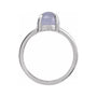 Sapphire Row Natural Gemstone Claw-Prong Cabochon Ring - Chalcedony, Platinum, Round 8 mm (view 2)