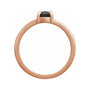 Sapphire Row Natural Gemstone Claw-Prong Cabochon Ring - Onyx, 14K Rose Gold, Oval 7 × 5 mm (view 2)