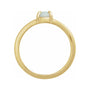 Sapphire Row Natural Gemstone Claw-Prong Cabochon Ring - White Opal, 14K Yellow Gold, Oval 7 × 5 mm (view 2)