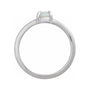 Sapphire Row Natural Gemstone Claw-Prong Cabochon Ring - White Opal, Platinum, Oval 7 × 5 mm (view 2)