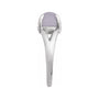 Sapphire Row Natural Gemstone Claw-Prong Cabochon Ring - Chalcedony, 14K White Gold, Round 8 mm (view 3)