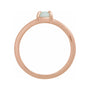 Sapphire Row Natural Gemstone Claw-Prong Cabochon Ring - White Opal, 14K Rose Gold, Oval 7 × 5 mm (view 2)