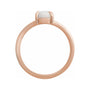 Sapphire Row Natural Gemstone Claw-Prong Cabochon Ring - White Opal, 14K Rose Gold, Oval 8 × 6 mm (view 2)