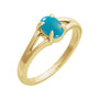 Sapphire Row Natural Gemstone Claw-Prong Cabochon Ring - Turquoise, 14K Yellow Gold, Oval 7 × 5 mm