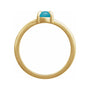 Sapphire Row Natural Gemstone Claw-Prong Cabochon Ring - Turquoise, 14K Yellow Gold, Oval 7 × 5 mm (view 2)