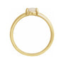 Sapphire Row Natural Gemstone Claw-Prong Cabochon Ring - White Opal, 14K Yellow Gold, Round 6 mm (view 2)