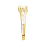 Sapphire Row Natural Gemstone Claw-Prong Cabochon Ring - White Opal, 14K Yellow Gold, Round 6 mm (view 3)