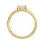 Sapphire Row Natural Gemstone Claw-Prong Cabochon Ring - White Opal, 14K Yellow Gold, Round 7 mm (view 2)