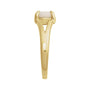 Sapphire Row Natural Gemstone Claw-Prong Cabochon Ring - White Opal, 14K Yellow Gold, Round 7 mm (view 3)