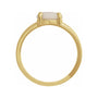 Sapphire Row Natural Gemstone Claw-Prong Cabochon Ring - White Opal, 14K Yellow Gold, Round 8 mm (view 2)