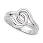 Sapphire Row Gold Interlocking Knot Ring - Platinum (view 4)