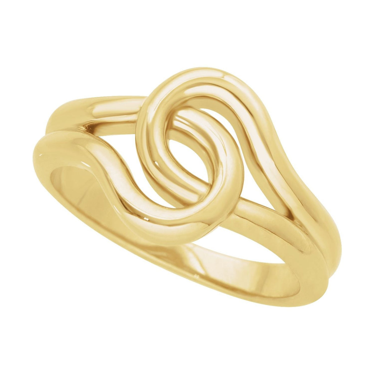 Sapphire Row Gold Interlocking Knot Ring - 14K Yellow Gold (view 4)