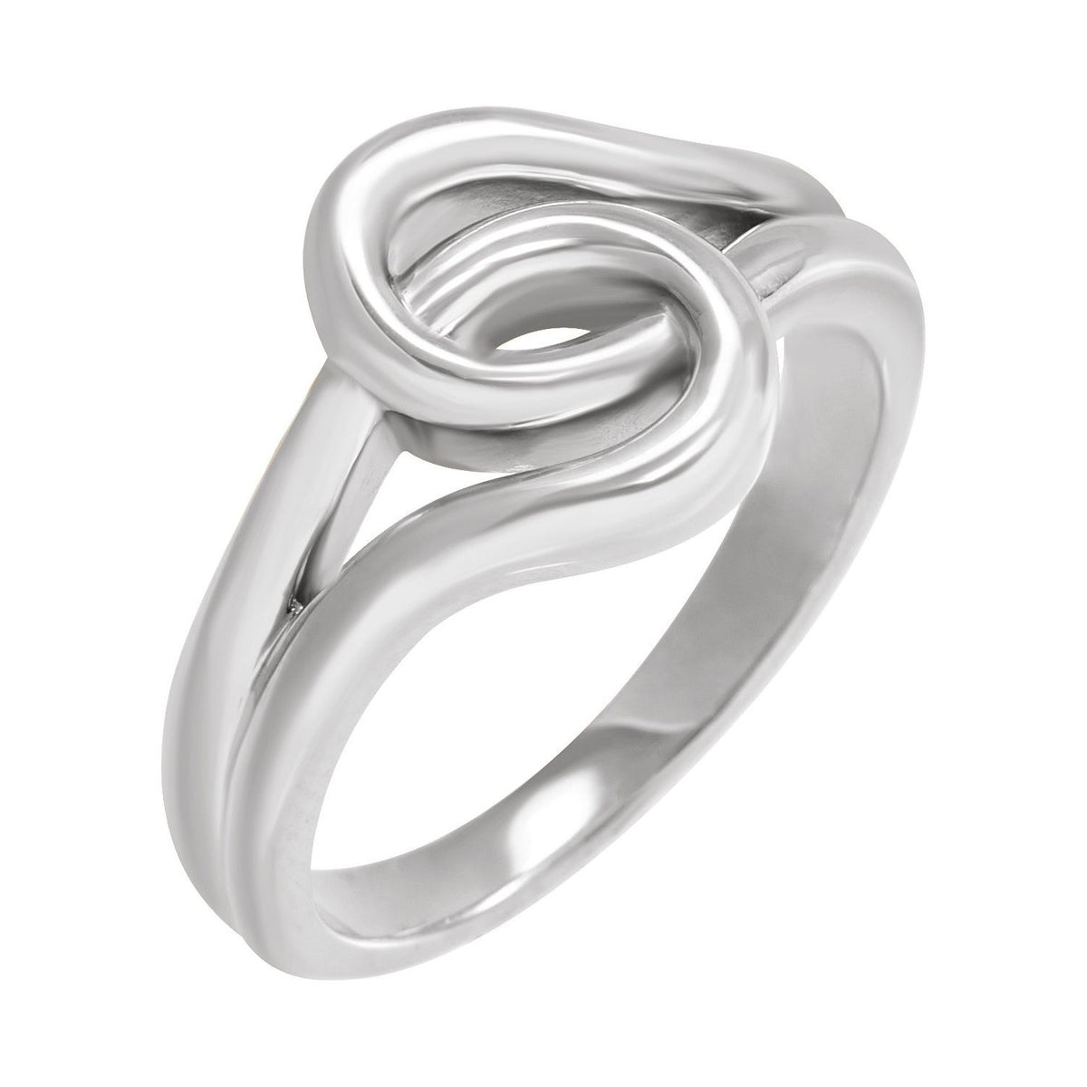 Sapphire Row Gold Interlocking Knot Ring - 14K White Gold