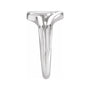 Sapphire Row Gold Interlocking Knot Ring - 14K White Gold (view 3)