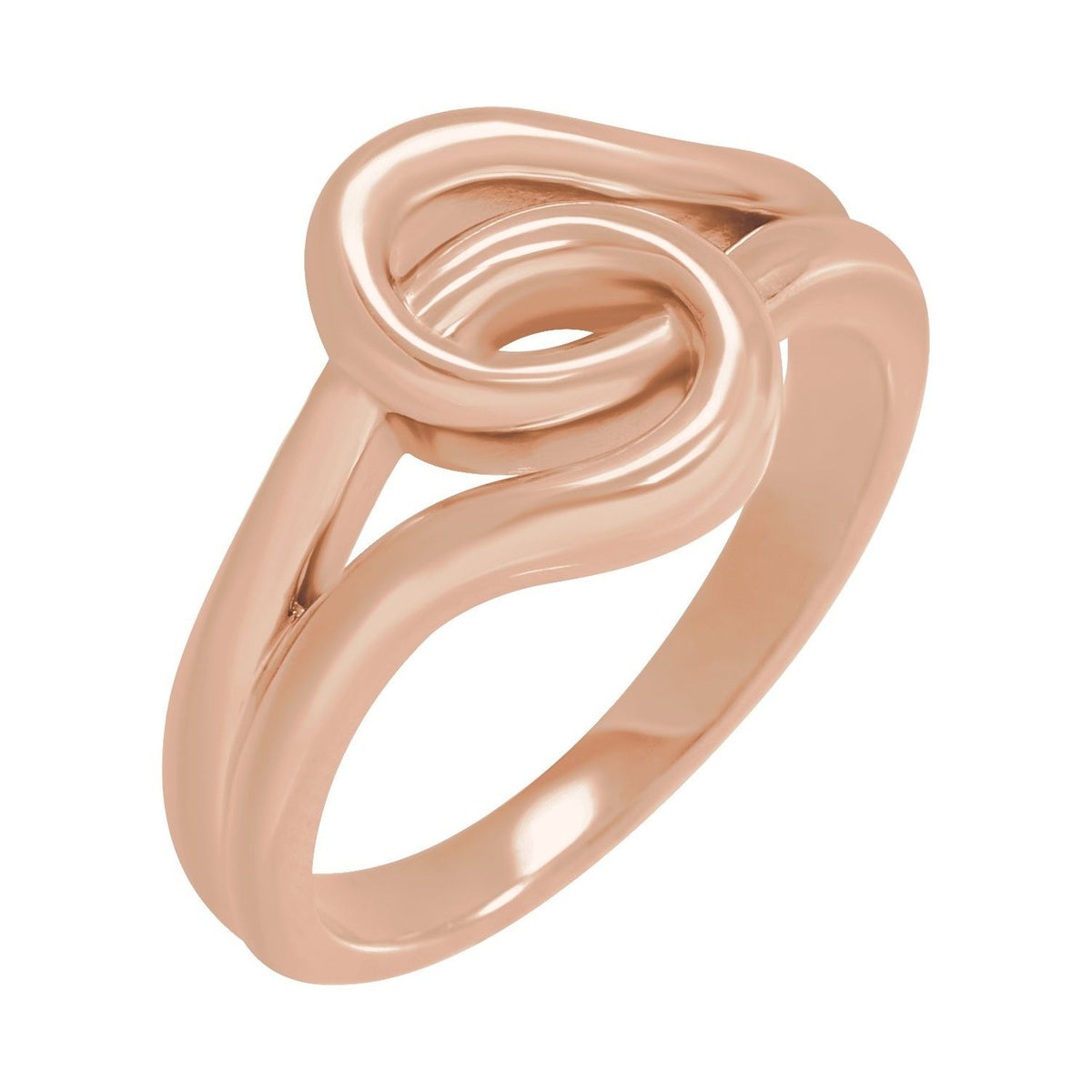 Sapphire Row Gold Interlocking Knot Ring - 14K Rose Gold