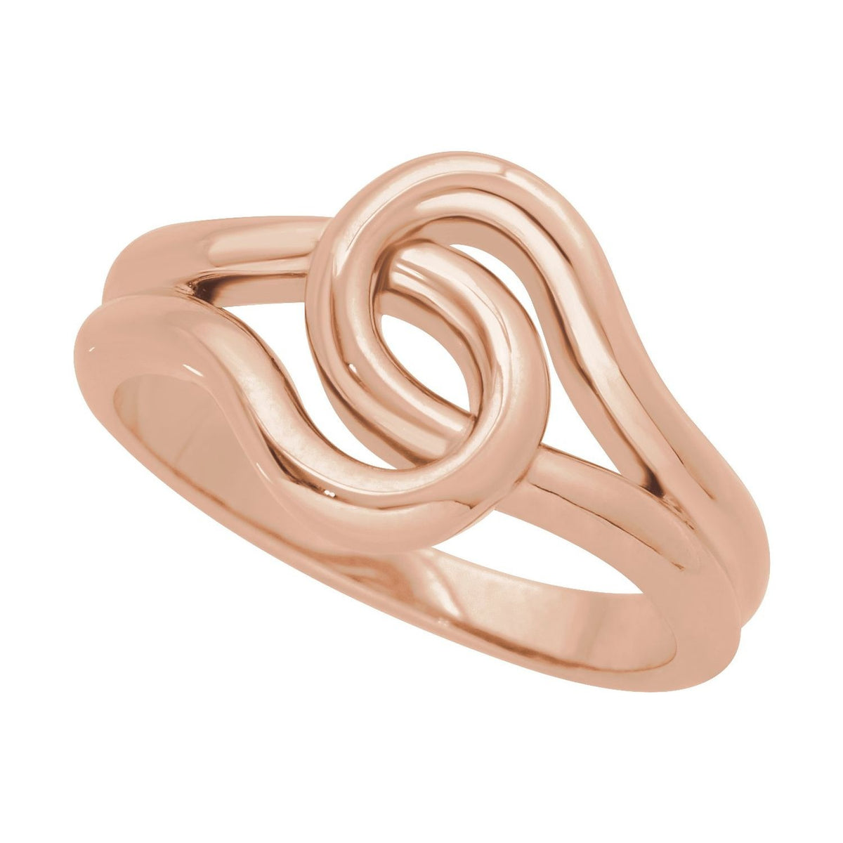 Sapphire Row Gold Interlocking Knot Ring - 14K Rose Gold (view 4)