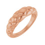Sapphire Row Gold Quilted Dome Ring - 14K Rose Gold