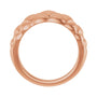 Sapphire Row Gold Quilted Dome Ring - 14K Rose Gold (view 2)