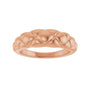 Sapphire Row Gold Quilted Dome Ring - 14K Rose Gold (view 3)