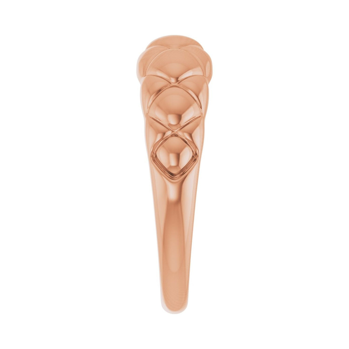 Sapphire Row Gold Quilted Dome Ring - 14K Rose Gold (view 4)