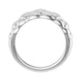 Sapphire Row Gold Quilted Dome Ring - Platinum (view 2)