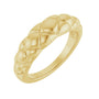 Sapphire Row Gold Quilted Dome Ring - 14K Yellow Gold